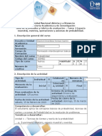 Guía de actividades y rúbrica de evaluación - Tarea 1 - Espacio muestral, eventos, operaciones y axiomas de probabilidad..docx