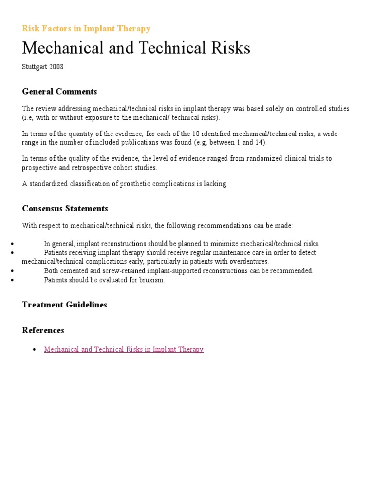 Mechanical and Technical Risks | PDF | Science & Mathematics