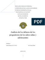 Análisis de Los Deberes de Los Progenitores de Los Niños Niñas y Adolescentes