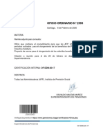 Oficio Ordinario #2593: Verifique Documento en HTTPS://WWW - Spensiones.Cl/Apps/Certificados/Voficio - PHP