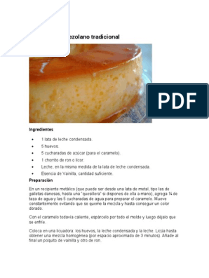 Receta de Quesillo venezolano y flan de café sin azúcar