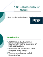 CHEM 121 Biochemistry For Nurses Unit 1