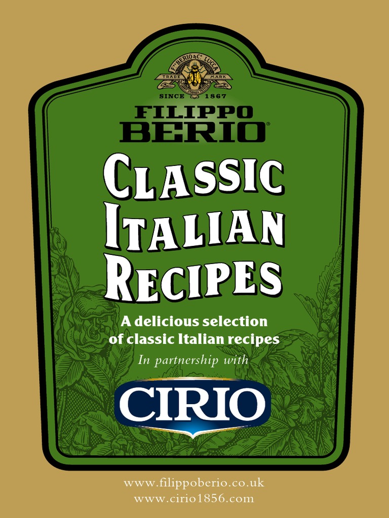6 Classic Italian Recipes | PDF | Tomato Sauce | Pasta