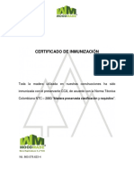 CERTIFICADO DE INMUNIZACIOìN