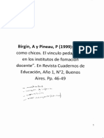 U2 14 BIRGIN y PINEAU (1999) Son Como Chicos. El Vínculo Pedagógico en Los Institutos de Formación Docente