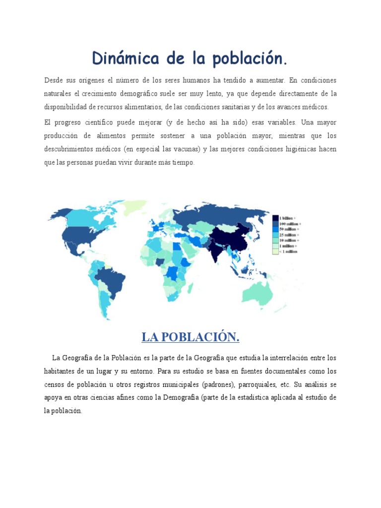 Dinámica de La Población TALY PDF Población mundial Migración humana