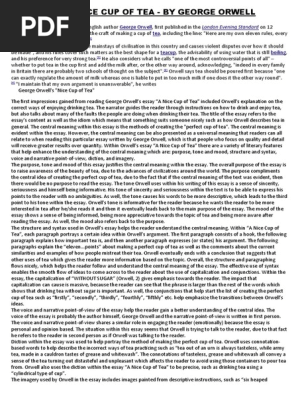 A Nice Cup Of Tea Essay Essays Cognitive Science