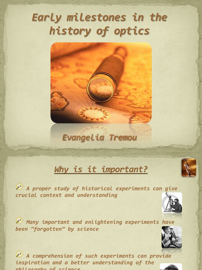 Early Milestones in The History of Optics PDF Luminiferous Aether