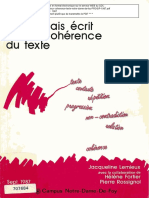 Le Français Écrit Par La Coherence Du Texte - Jacqueline Lemieux - notre-dame-de-foy-PROSIP-1987 PDF