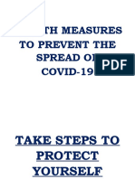 Health Measures To Prevent The Spread of COVID-19
