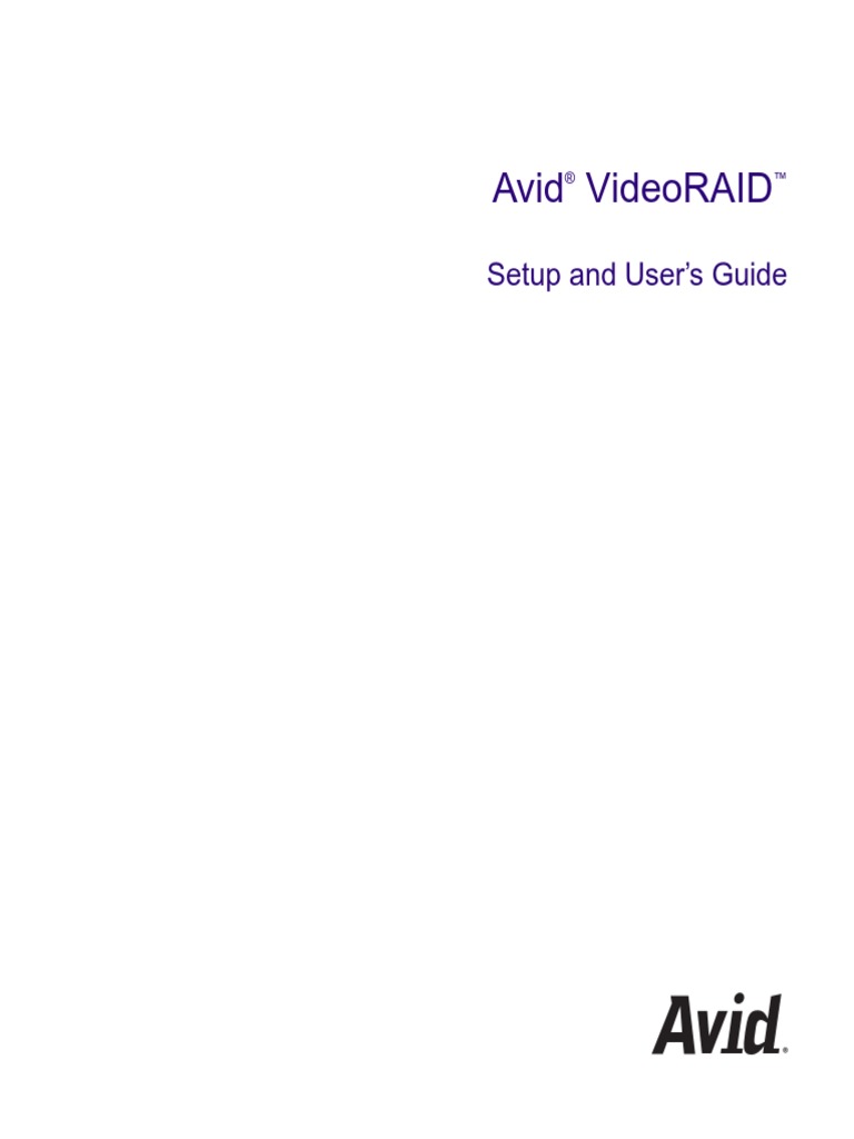 Avid VideoRAID - User Guide | PDF | Hard Disk Drive | Copyright