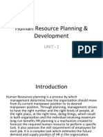 Human Resource Planning & Development: Unit - 1
