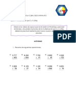 3 MULTIPLICACIÓN POR DOS Y TRES CIFRAS Continuación