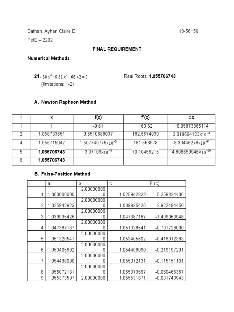 Final Requirement Numerical Methods | PDF | Algorithms And Data ...