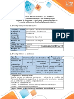 Guia de actividades y  rúbrica de evaluación fase 4  presentar el informe final del Plan Estratégico.docx