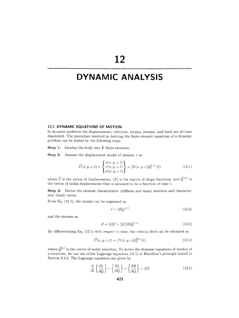 Dynamic Equations of Motion Analysis | PDF | Eigenvalues And ...