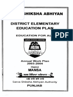 Ssa District Elementary Education Plan District Mansa Punjab