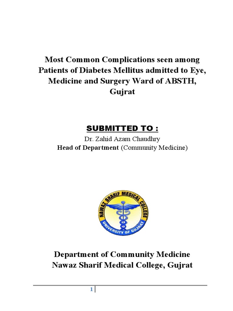 Most Common Complications Seen Among Patients of Diabetes Mellitus ...