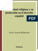 BELDARRAIN, Javier Larena. La Libertad Religiosa y Su Protección en El Derecho Español PDF