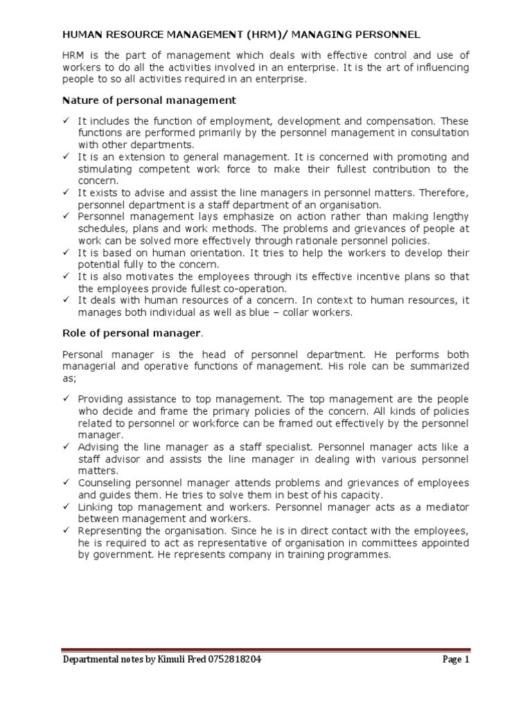 Human Resource Management Overview | PDF | Performance Appraisal ...