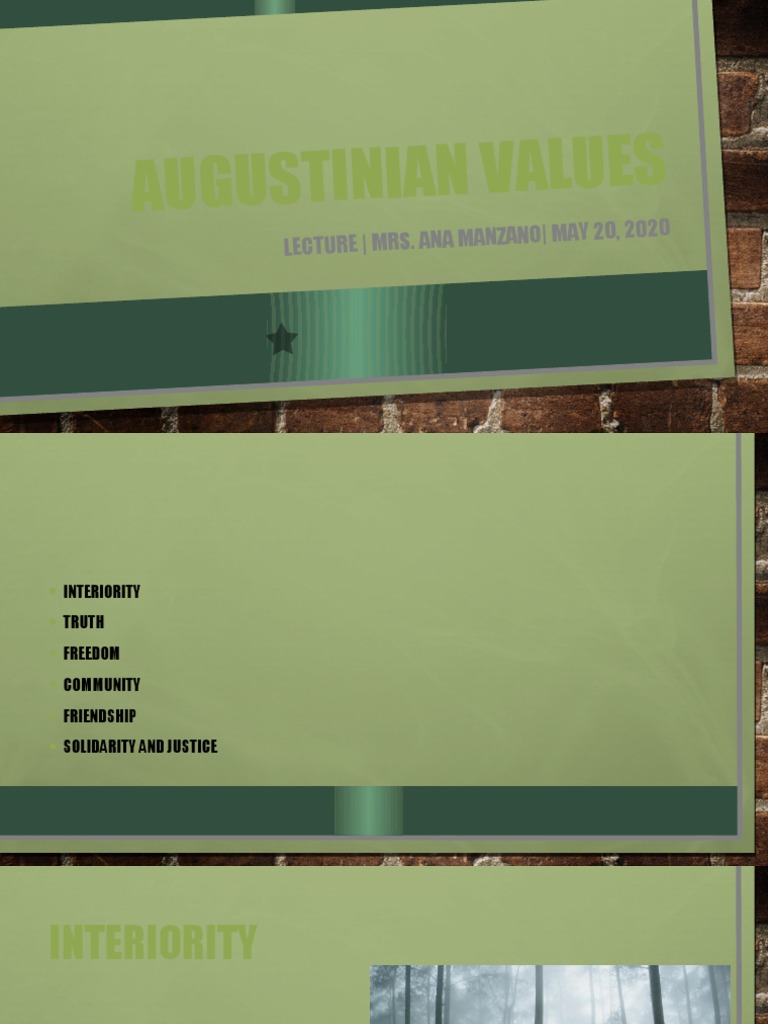 Core Augustinian Values Explained | PDF | Social Science | Wellness