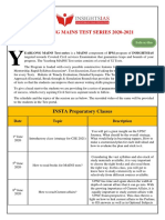 Yearlong Mains Test Series 2020-2021: INSTA Preparatory Classes