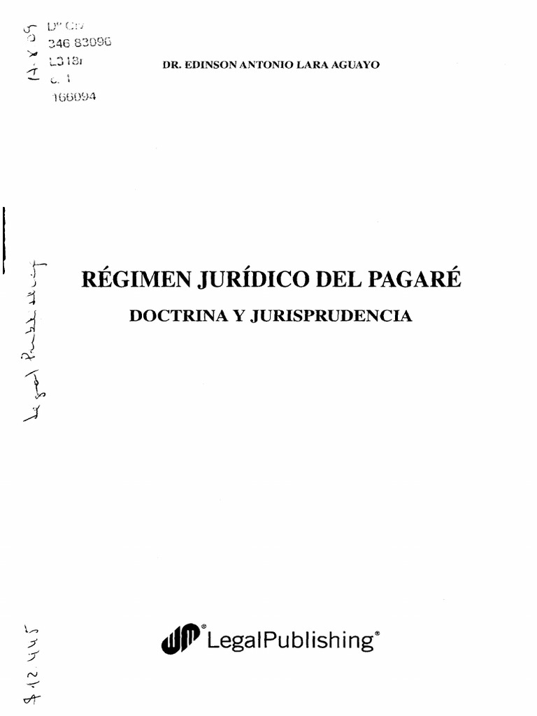Regimen Juridico Del Pagare Edison Lara Pdf