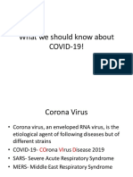 What We Should Know About COVID-19!