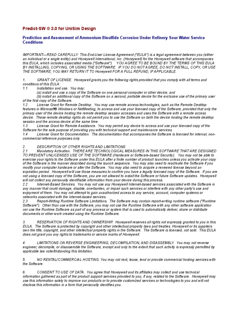 Predict-SW 3.0 For USD EULA | PDF | Damages | Legal Remedy