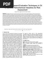 Selection of Hazard Evaluation Techniques in Oil & Gas and Petrochemical Industries For Risk Assessment