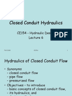 CE154 - Lecture 6 Closed Conduit Hydraulics