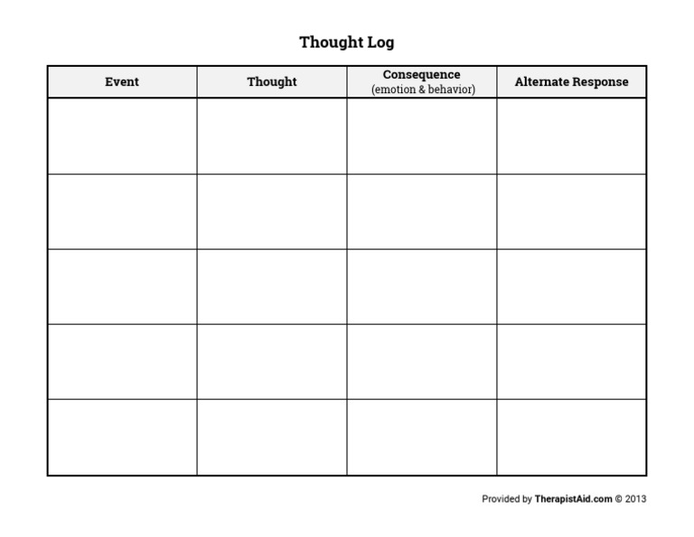 Blank Thought Log PDF | PDF | Career & Growth | Self-Improvement