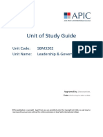 Unit of Study Guide: Unit Code: SBM3202 Unit Name: Leadership & Governance