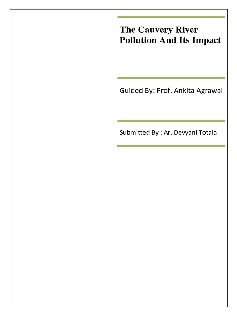 Cauvery River Pollution and Solutions | PDF | Water Pollution | Sewage ...
