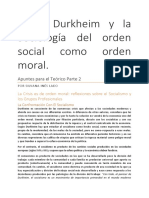Durkheim - Resumen: Sociologia Del Orden Social Como Orden Moral