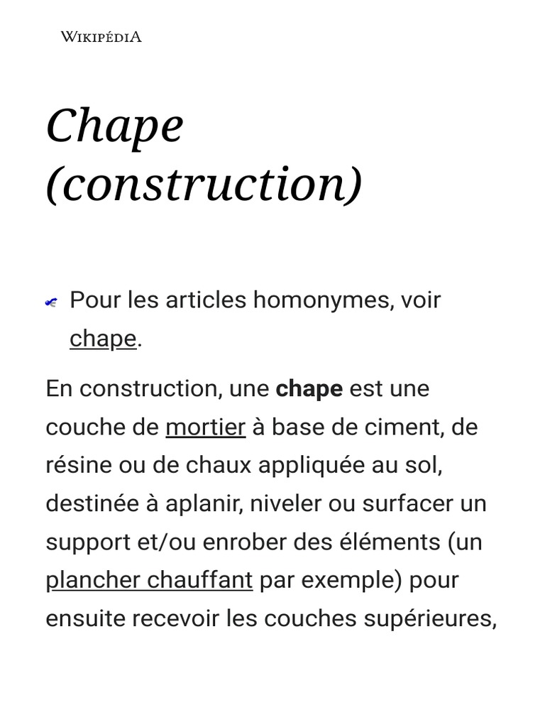 Types et fonctions de chape en construction | PDF | Matériaux de ...