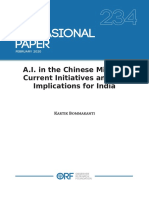 A.I. in The Chinese Military: Current Initiatives and The Implications For India