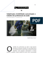 Trabalho Profissionais Saúde PDF