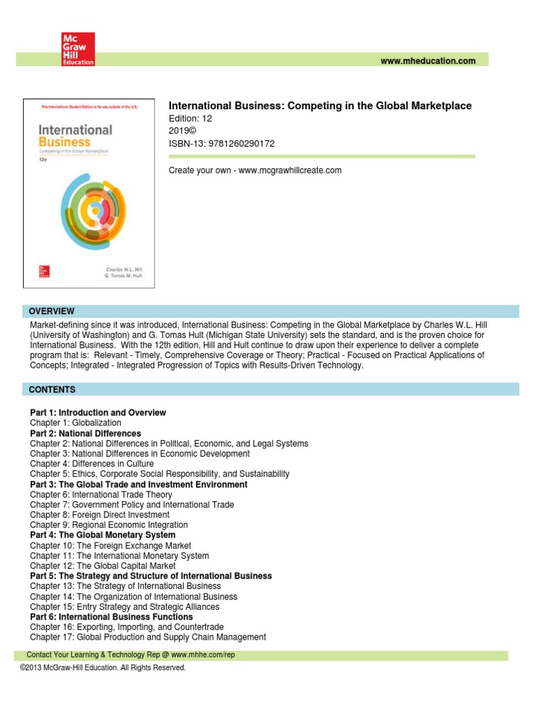 INTERNATIONAL BUSINESS COMPETING IN THE GLOBAL MARKETPLACE PDF FREE intelligence overview