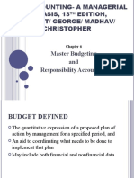 Master Budgeting and Responsibility Accounting