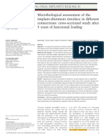 Microbiological Assessment of The Implant-Abutment Interface in Different Connections: Cross-Sectional Study After 5 Years of Functional Loading