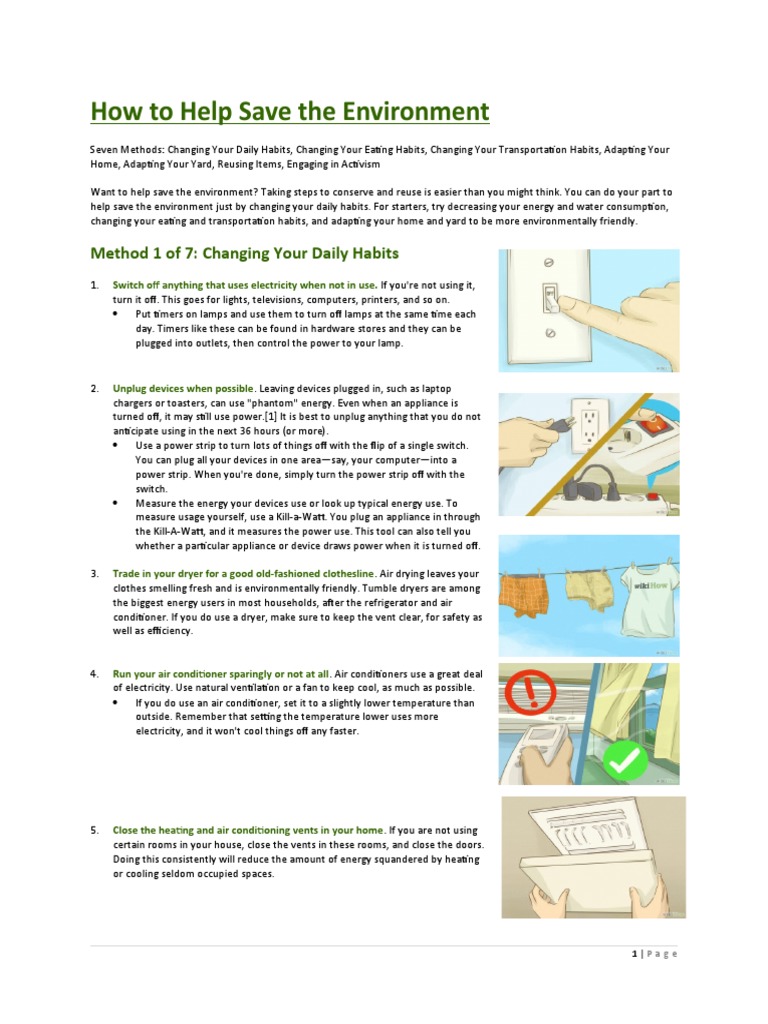 How To Help Save The Environment | PDF | Clothes Dryer | Car