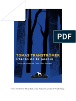 ¿Cómo Se Propagan Las Ideas Poéticas? Tomas Tranströmer. Placas de La Poesía. Traducción y Notas de PerezSantiago