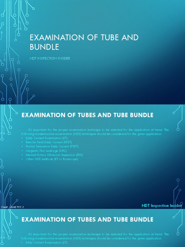 NDT Techniques for Tube Inspection | PDF | Nondestructive Testing ...