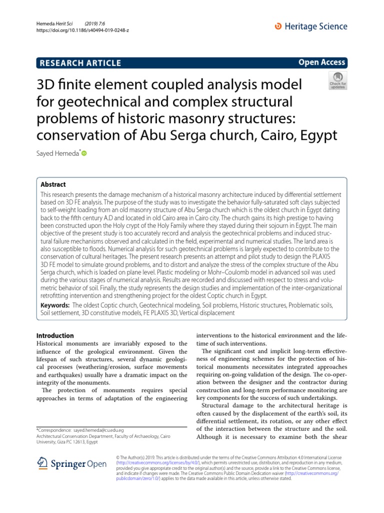 3D Finite Element Coupled Analysis Model For Geote | PDF | Strength Of ...