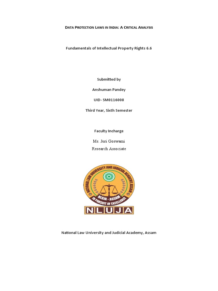 Data Protection Laws in India | PDF | Privacy | Copyright