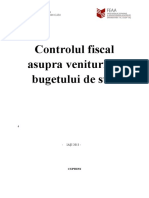 Controlul fiscal asupra veniturilor bugetului de stat