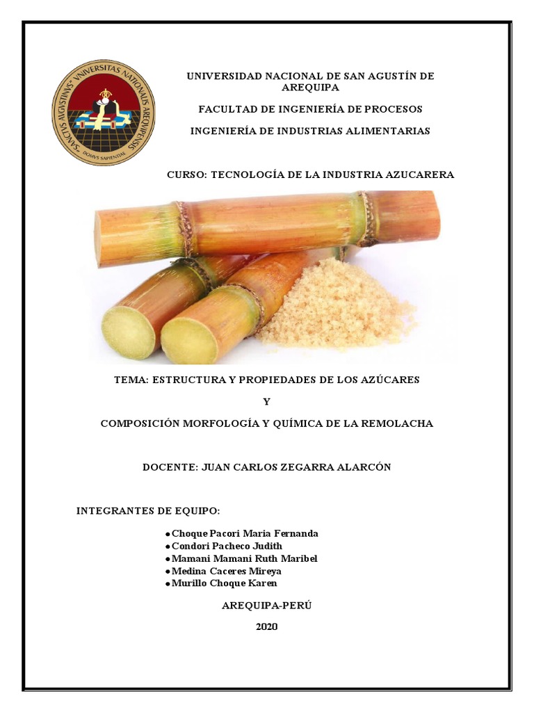 ESTRUCTURA Y Propiedades Del Azucar | PDF | Glucosa | Carbohidratos