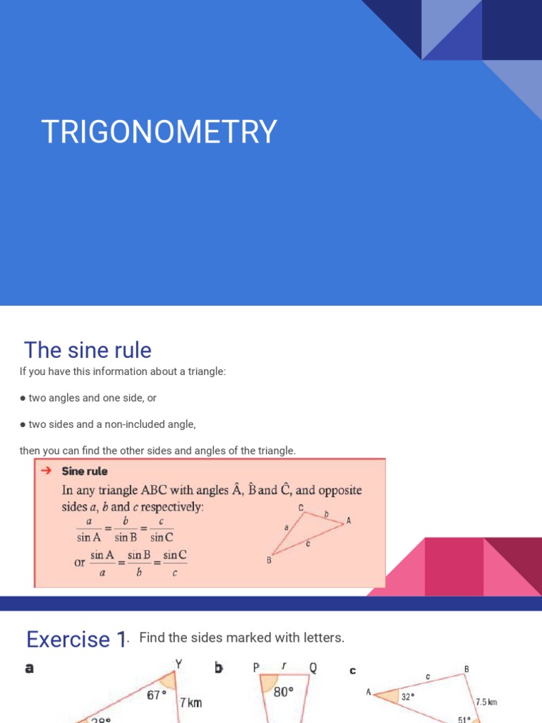 Area and Sine Rule in Triangles | PDF | Triangle | Area