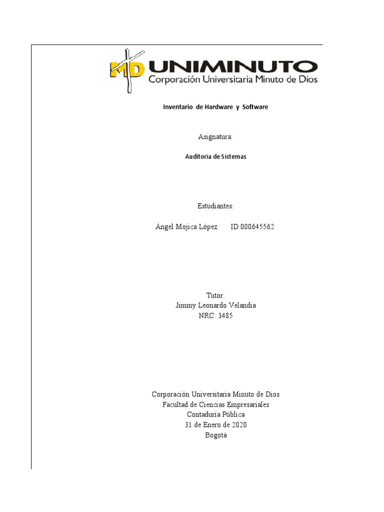Inventario de Hardware y Software | PDF | Microsoft Office | Intel